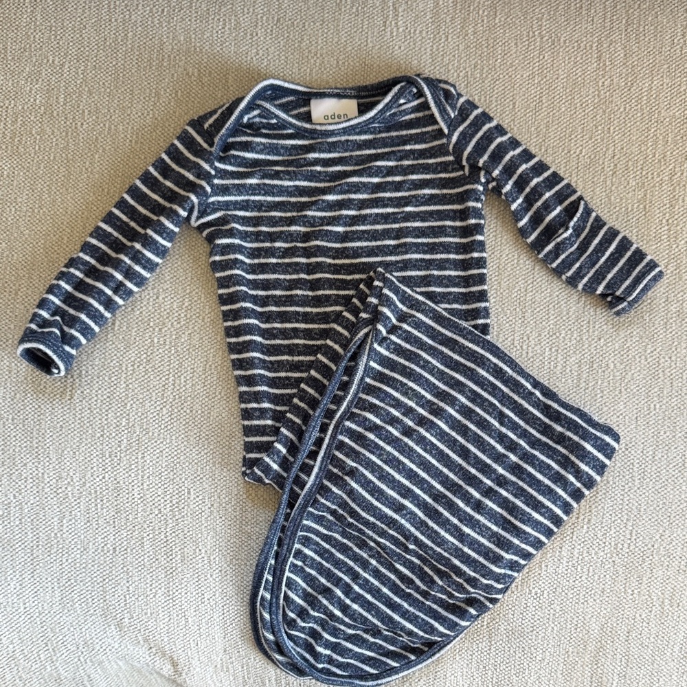 Striped Baby Onesie and Blanket Set